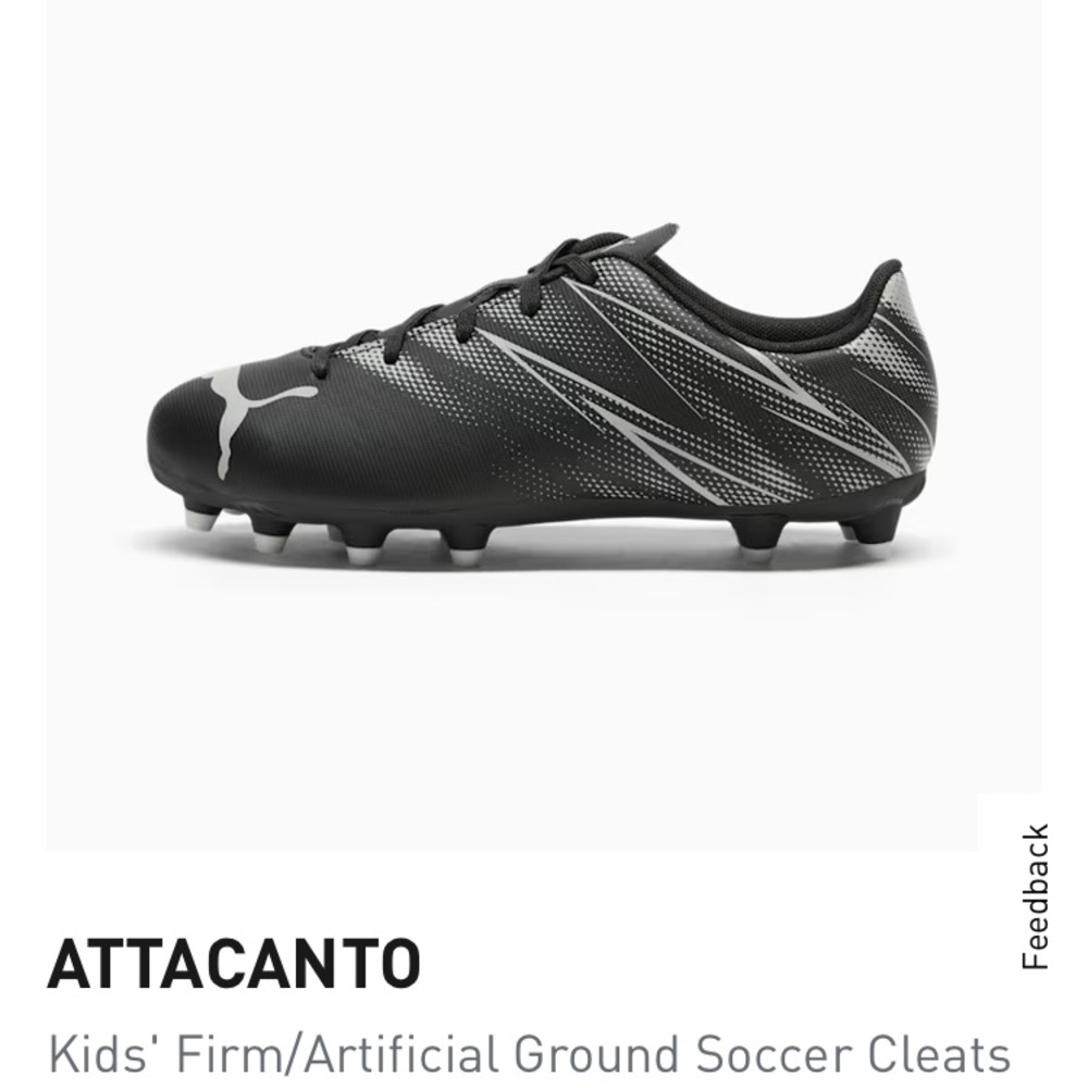 Puma Black and Gray Soccer Cleats